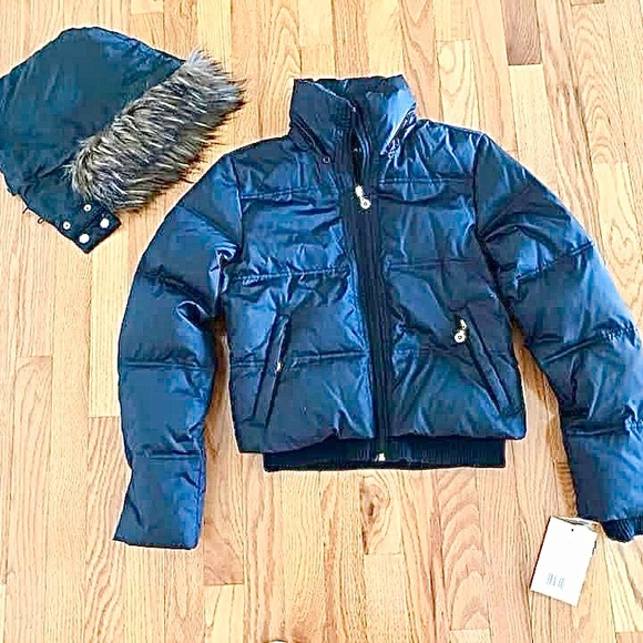 NEW S NINE WEST Quilt Jacket Down Hood - Picture 14 of 16